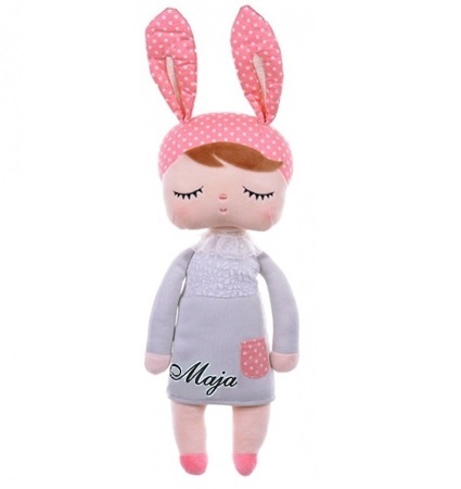  Metoo Angela Personalized Bunny Doll in Grey Dress