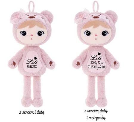 Set of Dolls - Personalized Bear Girl and Christmas Doll
