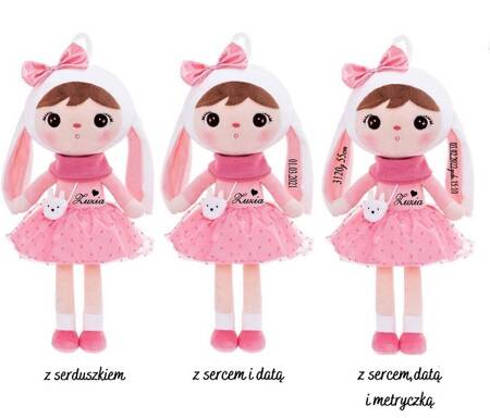 Set of Dolls - Personalized Bunny Girl with Bow and Mini Doll