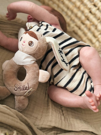Metoo Rattle Personalized Beige Bunny Boy