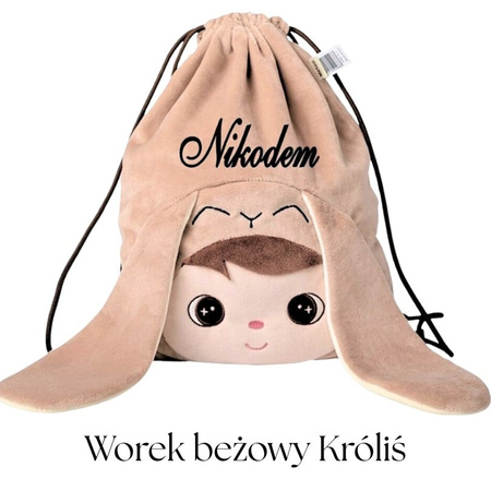 Metoo Personalized Beige Bunny Boy Backpack and Bag - Set