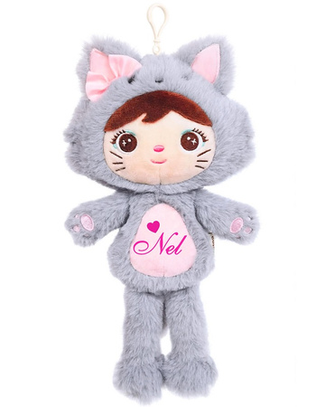 Metoo Personalized Mini Smiled Fluffy Bunny with Bow - Beige