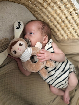 Metoo Rattle Personalized Beige Bunny Boy