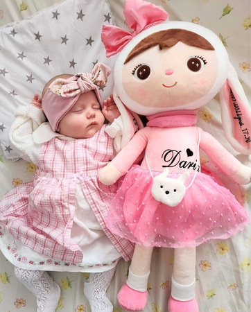 Metoo Personalized Pink Bunny with Bow XL Doll 70 cm