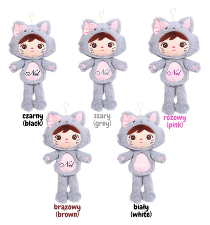 Metoo Personalized Mini Smiled Fluffy Bunny with Bow - Beige